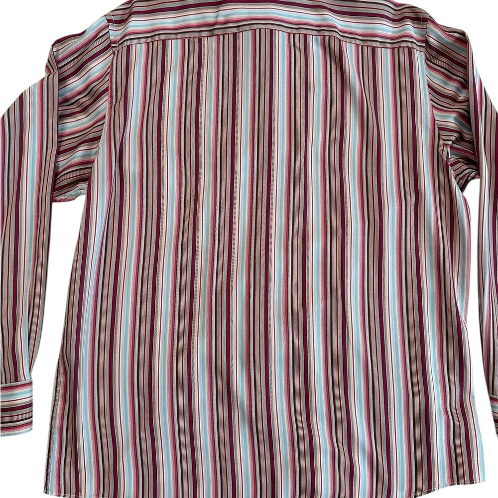 Bugatchi Uomo Men's Multicolored Button Up Long Sleeve Collared Dress Shirt Sz L - Picture 3 of 16